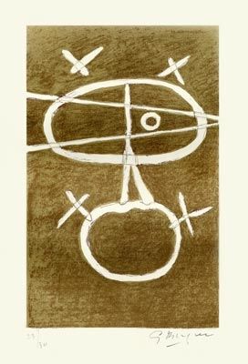 Lithograph Braque - Le signe