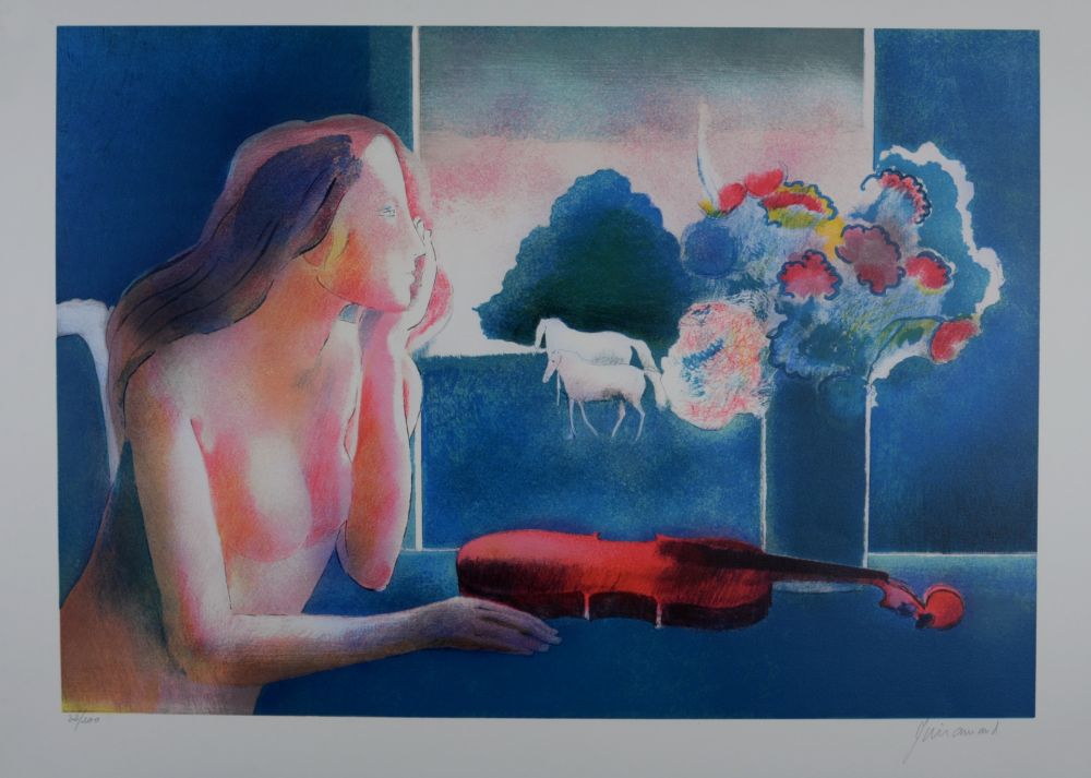 Lithograph Guiramand - Le soir, 1984 - Hand-Signed