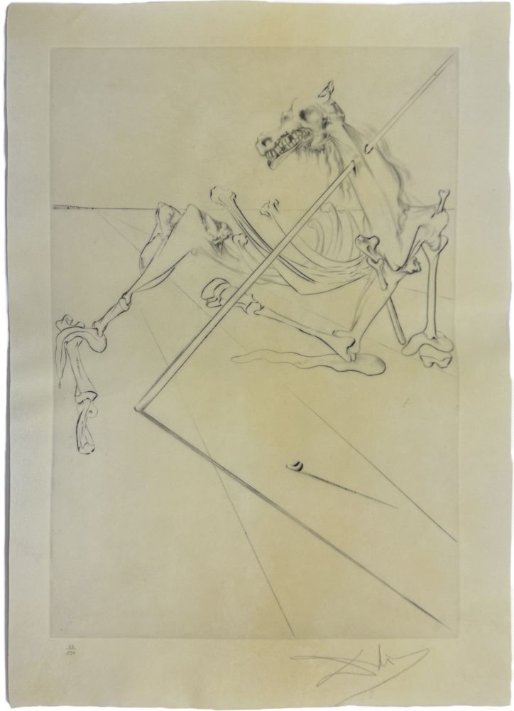 Drypoint Dali - Le Soleil couchant allonge.