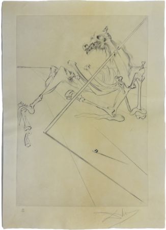 Drypoint Dali - Le Soleil couchant allonge.