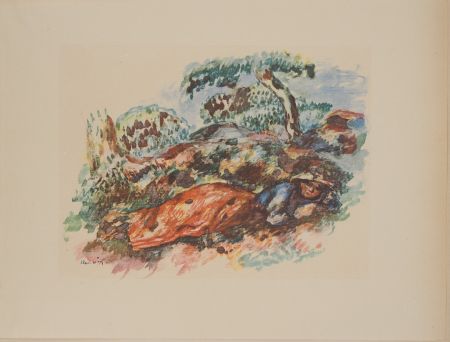 Lithograph Renoir - Le sommeil dans le champ