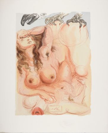 Woodcut Dali - Le songe, 1963