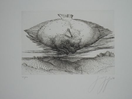 Engraving Grass - Le turbot