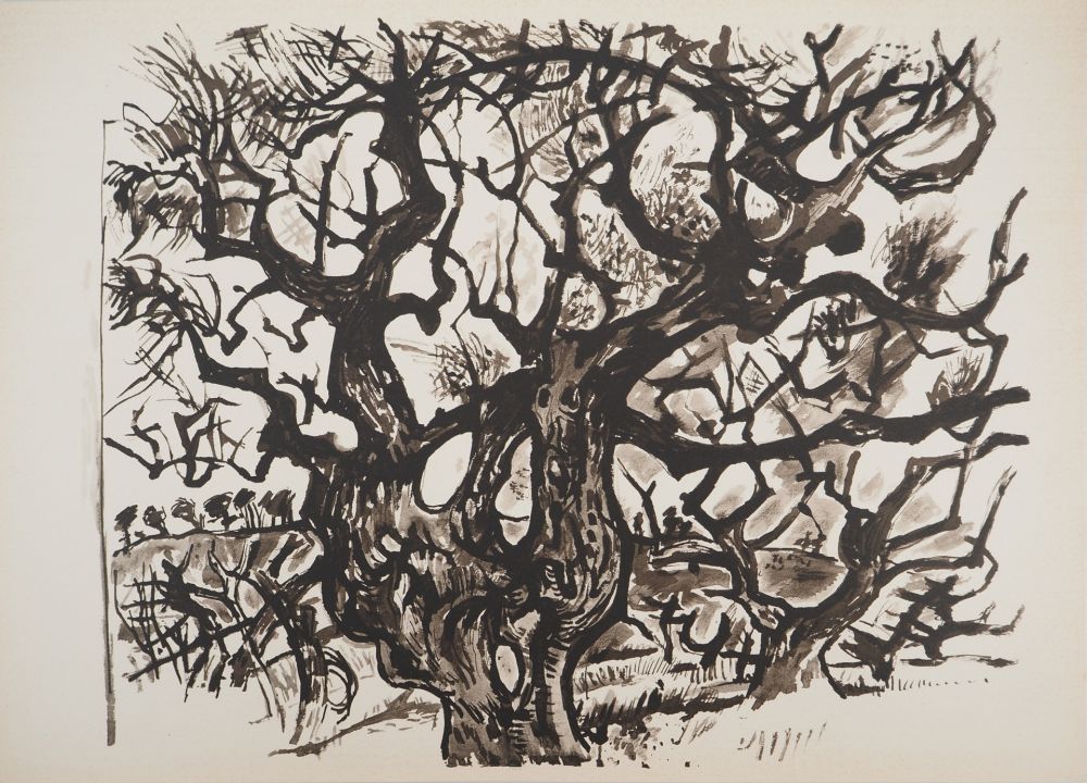 Lithograph Pignon - Le vieil arbre