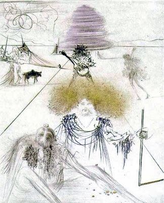 Etching Dali - Le Vieux Hippie (The Old Hippie)