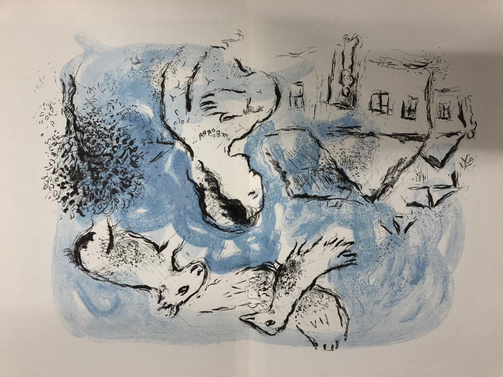 Lithograph Chagall - Le village