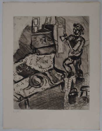 Etching Chagall - Le villageois et le serpent