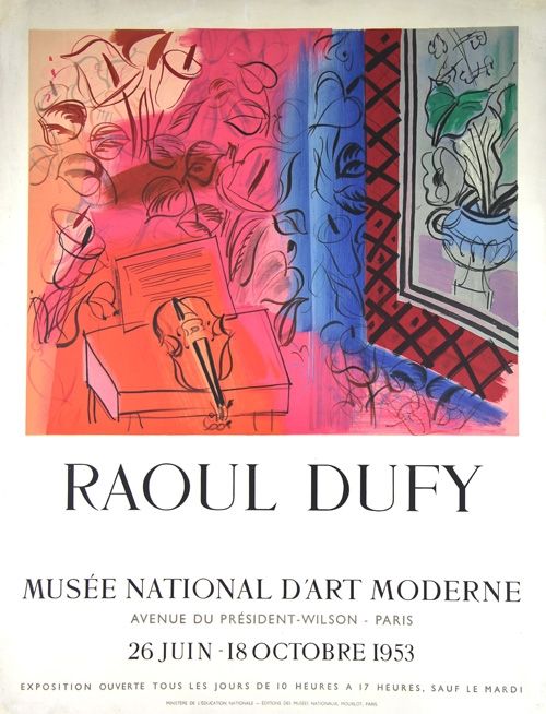 Lithograph Dufy - Le Violon  Exposition  Mourlot
