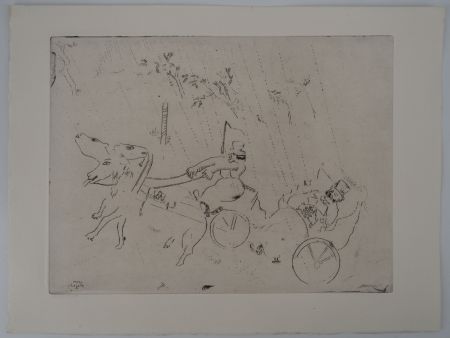 Etching Chagall - Le voyage en calèche (En route vers Sobakévitch)