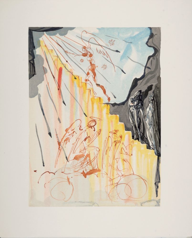Woodcut Dali - L'Echelle mystique, 1963