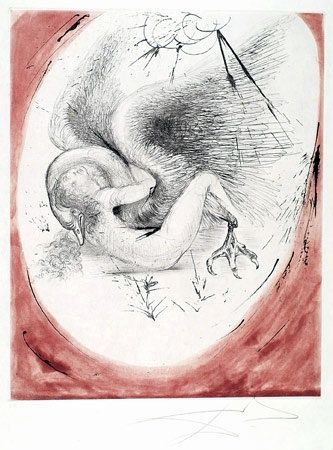 Etching Dali - Leda et le Cygne (Leda and the Swan)