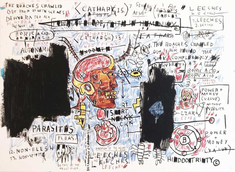 Screenprint Basquiat - Leeches