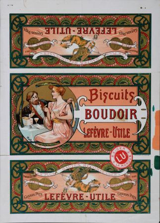 Lithograph Mucha - Lefèvre-Utile, Biscuits Boudoirs, c. 1900