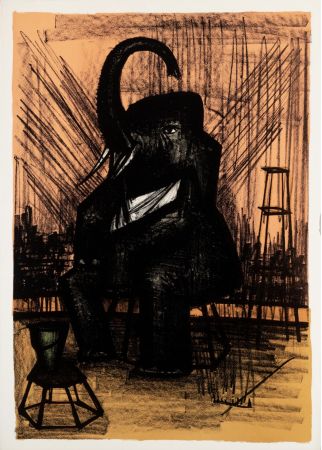 Lithograph Buffet - L'Eléphant, 1968