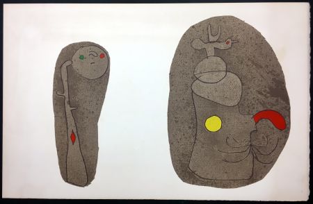 Lithograph Miró - L'Enfance d' Ubu. 8ème planche. 1975