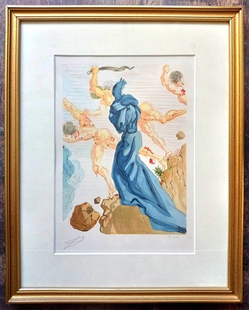 Woodcut Dali - L'Enfer de la Divine Comédie 19: The Hard Margins, 1960s, Woodblock Engraving