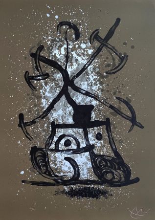 Lithograph Miró - L'entraîneuse - brun