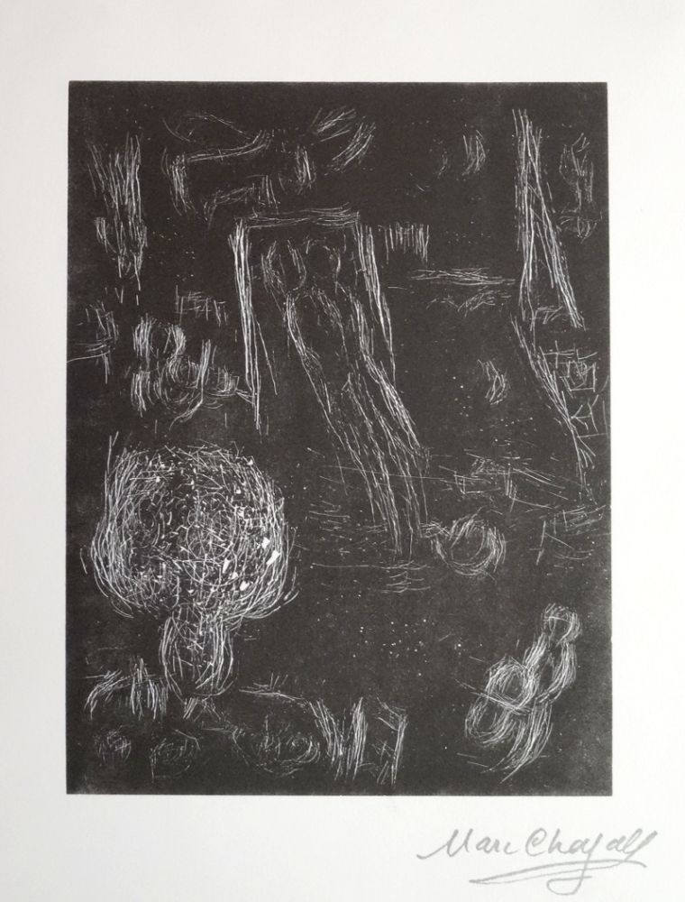 Linocut Chagall - L'envol