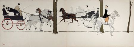 Lithograph Goursat - Les Acacias : M. Orloff, Mlle della Rito, Blanche de Montigny, c. 1900-1925