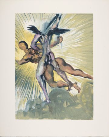 Woodcut Dali - Les anges gardiens de la vallée, 1963