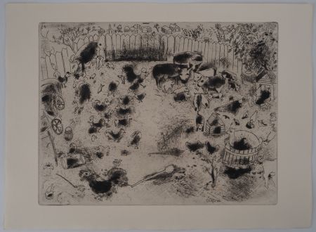 Etching Chagall - Les animaux de la basse-cour