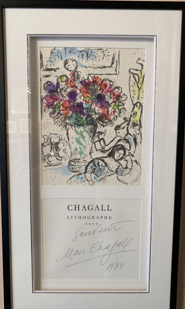 Lithograph Chagall - Les anémones 
