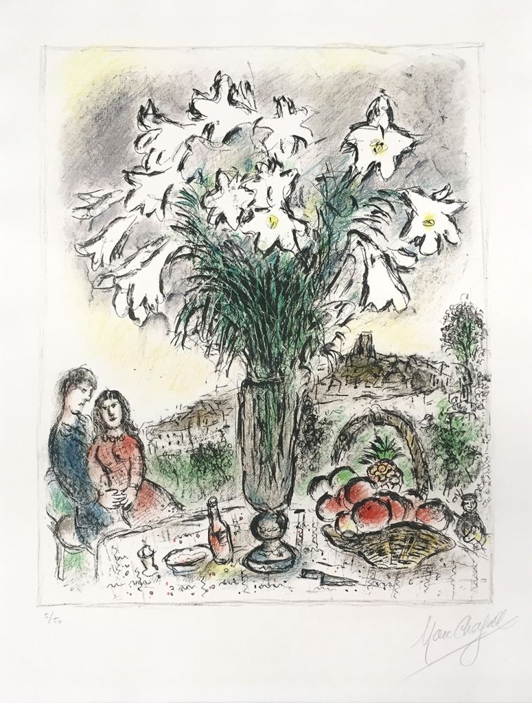 Lithograph Chagall - Les Arums