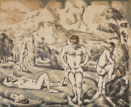 Lithograph Cezanne - Les baigneurs / The Bathers