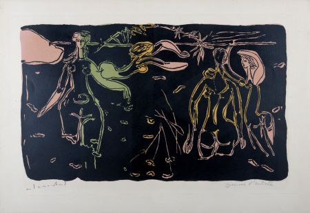 Lithograph Marchand - Les baigneuses, circa 1950