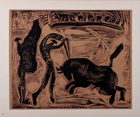 Linocut Picasso (After) - Les banderilles, 1962