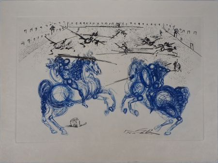 Etching Dali - Les cavaliers bleus