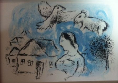 Lithograph Chagall - Les chemins de l'amitié, le village