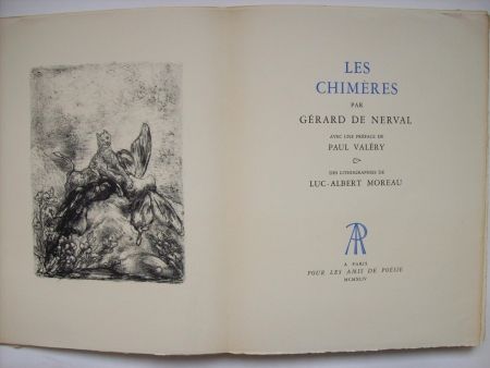 Illustrated Book Moreau - Les Chimères, par Gérard de Nerval. Avec une préface de Paul Valéry & des lithographies de Luc-Albert Moreau