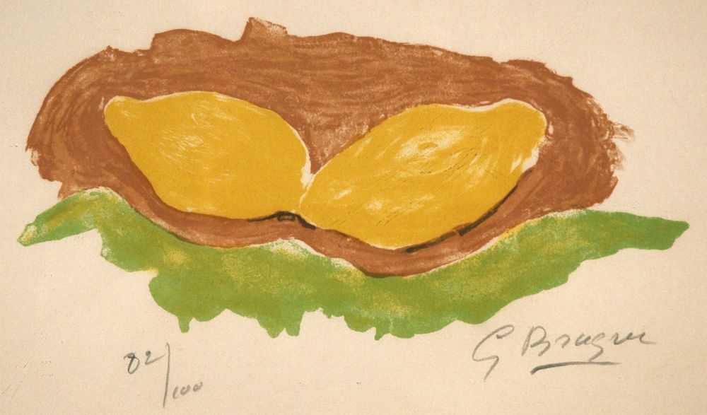 Lithograph Braque - Les citrons