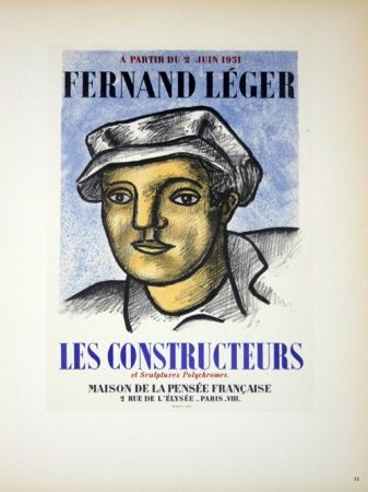 Lithograph Leger - Les Constructeurs Maison de la Pensée Française