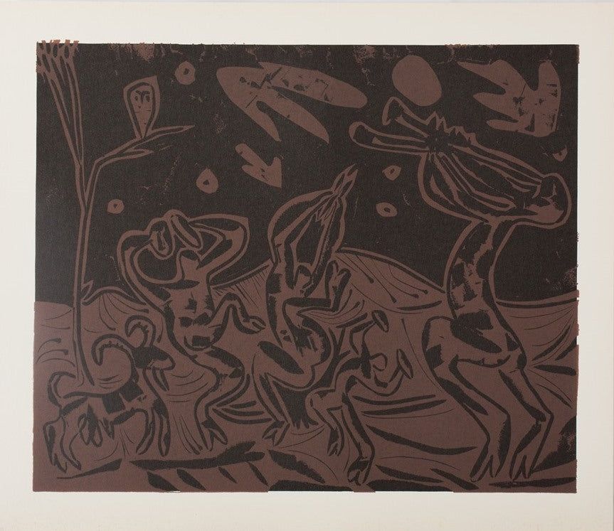 Linocut Picasso - Les danseurs au hibou