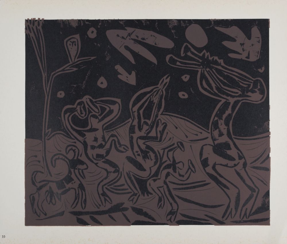 Linocut Picasso (After) - Les danseurs au hibou, 1962