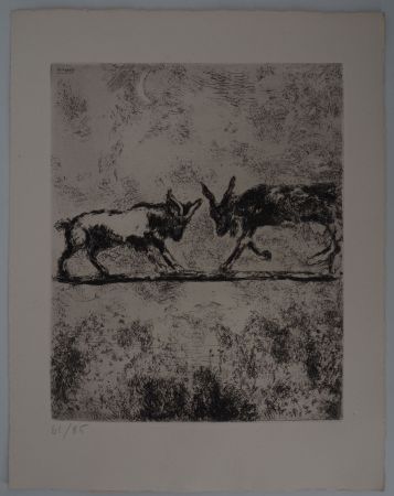 Etching Chagall - Les deux chèvres