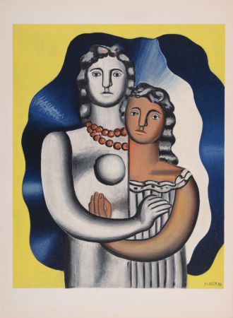 Lithograph Leger - Les deux figures, 1955