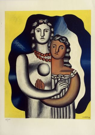 Lithograph Leger - Les Deux Figures from 'Derriere Le Miroir'