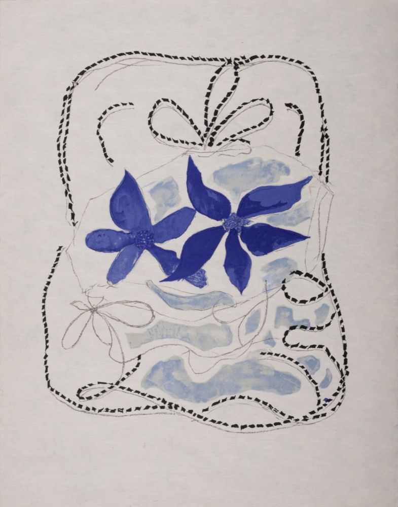Lithograph Braque - Les Deux Iris, 1963