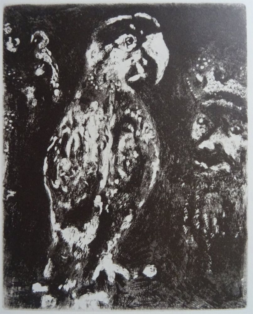 Engraving Chagall - Les deux Perroquets, le Roi et son fils