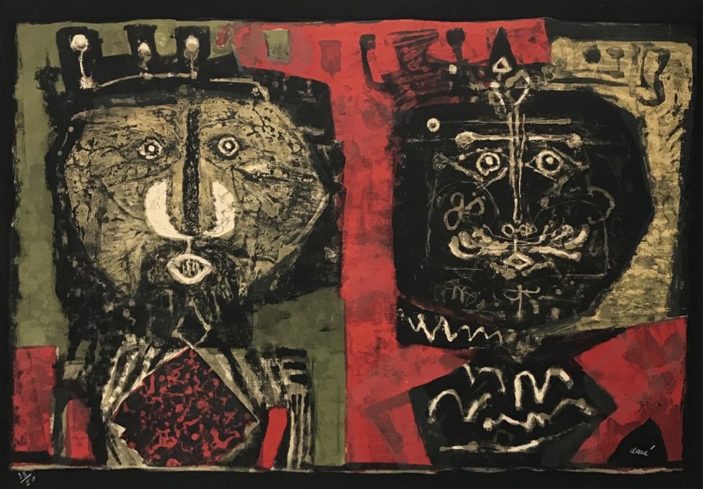 Lithograph Clavé - Les Deux Rois (The Two Kings)