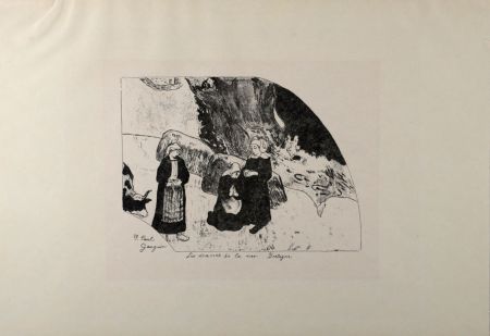 Lithograph Gauguin - Les drames de la mer Bretagne, 1889 - Very scarce!