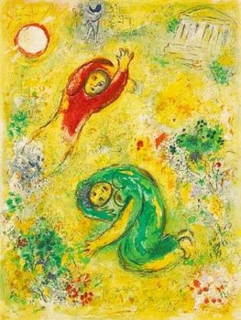 Lithograph Chagall - Les fleurs saccagées