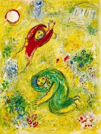 Lithograph Chagall - Les fleurs saccagées