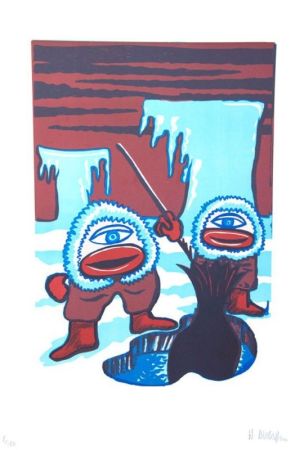 Lithograph Di Rosa - Les Inuit