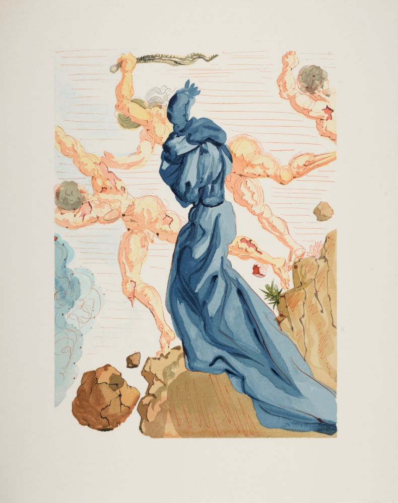 Woodcut Dali - Les Margelles du Phlégéton, 1963