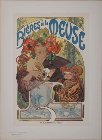 Lithograph Mucha - Les Maîtres de l'Affiche : Bières de la Meuse, 1899