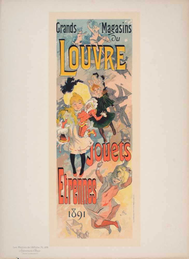 Lithograph Cheret - Les Maîtres de l'Affiche : Grands Magasins du Louvre (1), 1891